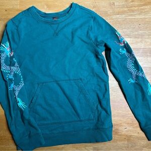 Tea Collection Boys Sweatshirt with Dragon printed sleeves